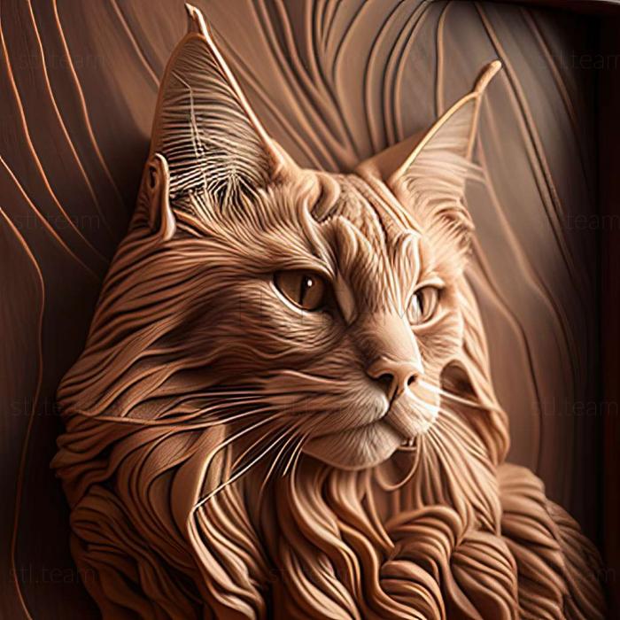 3D model Maine Coon cat (STL)